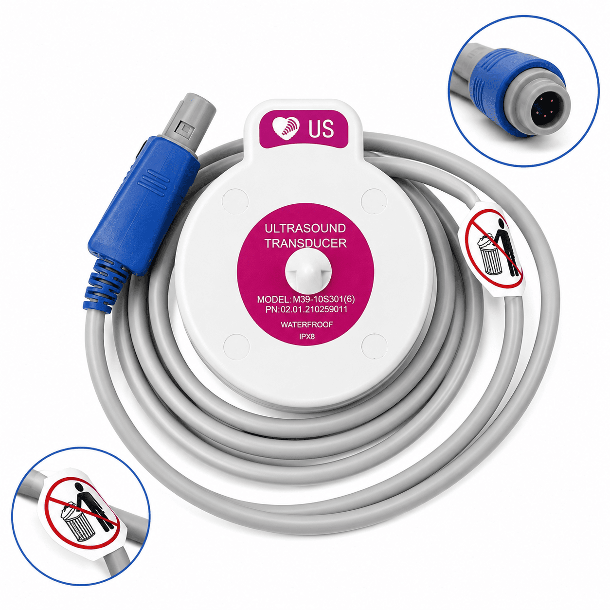 Transductor FHR Morado (12 Cristal) (1MHz) Para F9 y F9 Express