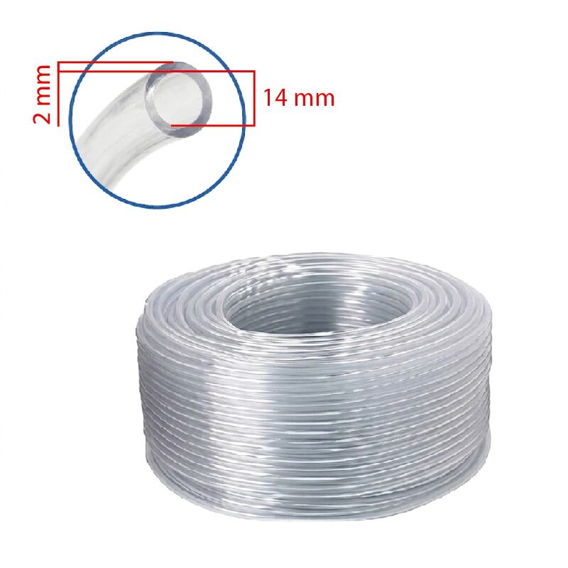 TUBO SILICON TRANSPARENTE 14MM