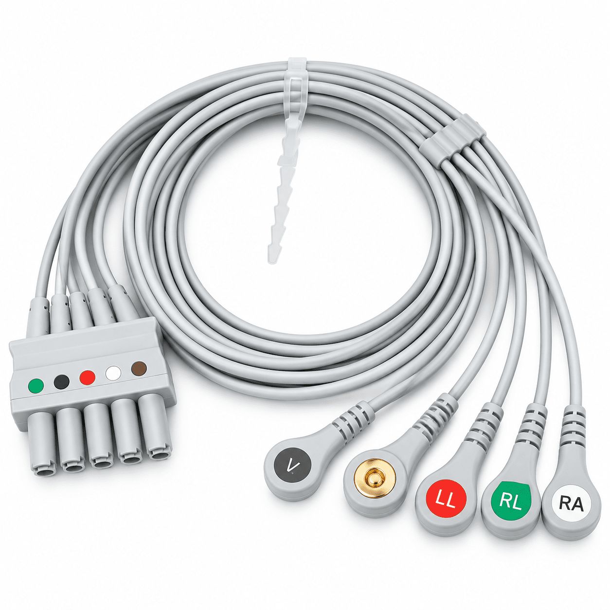 CABLE DE ELECTRODO ECG SNAP DE 5 DERIVACIONES PARA DESFRIBILADOR
