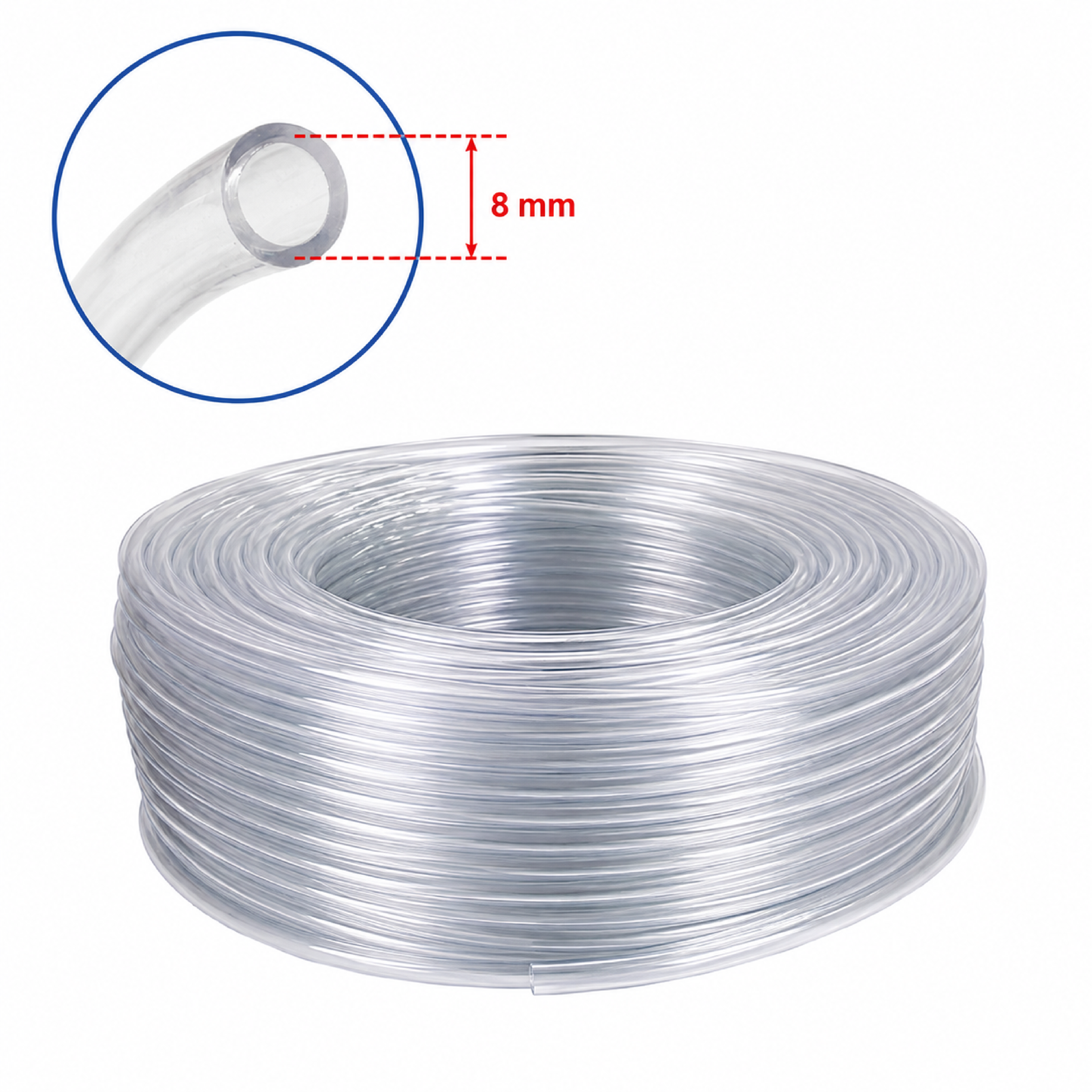 TUBO SILICON TRANSPARENTE 8MM (por metro)
