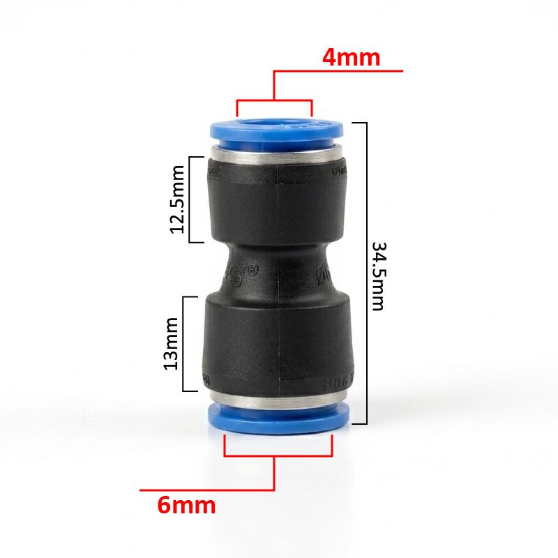 Reductor neumático de 6mm a 4mm